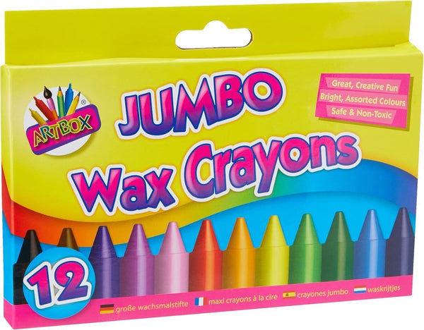 Jumbo Wax Crayons Children Kids Party Colouring Bright Colours Chunky 12 Pack