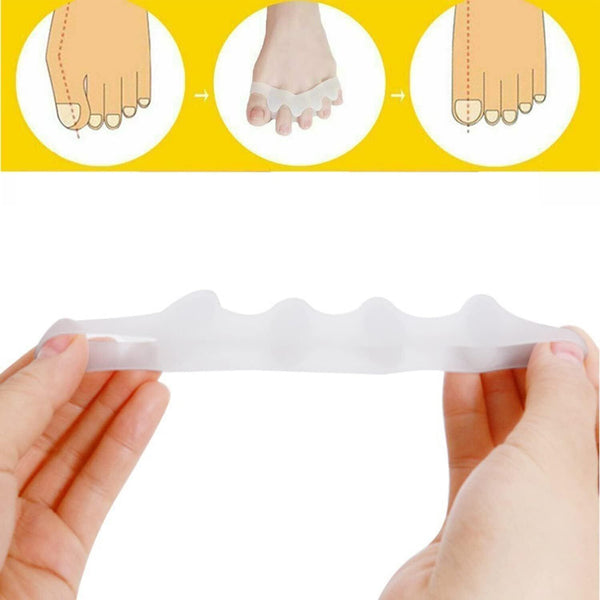 3 Pairs Silicone Toe Separators & Stretchers for Bunions Hallux Valgus - Clear