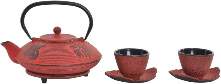 DKD Home Decor Kettle Set Red Black 800ml