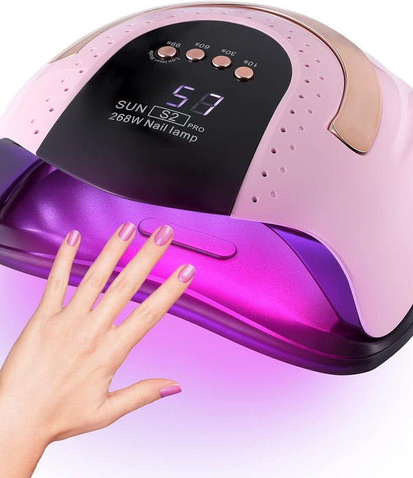 268W UV LED Light Lamp Nail Dryer for Gel Polish with 57 pcs Dual Light Beads 4