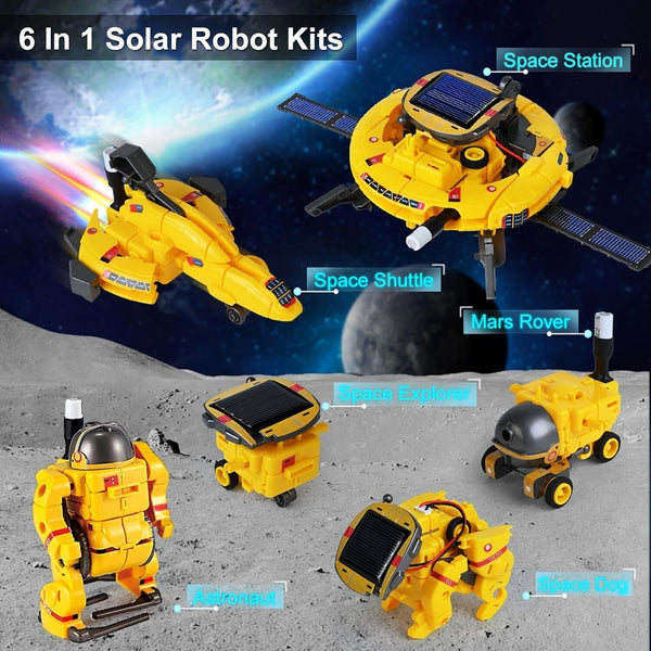 Kids 6-in-1 Solar Space Toy Educational Robot Science Kit DIY Learning STEM Set