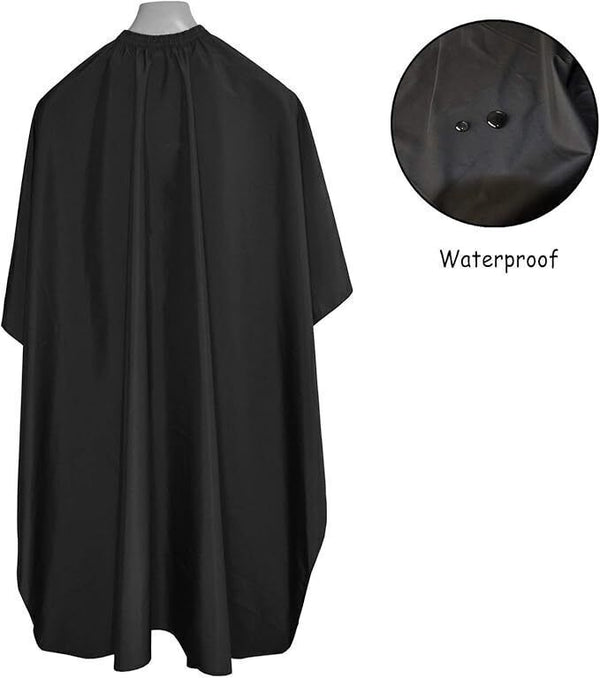 TONGTLETECH Hairdressing Gown  Black Waterproof Salon Cape for Unisex Styling