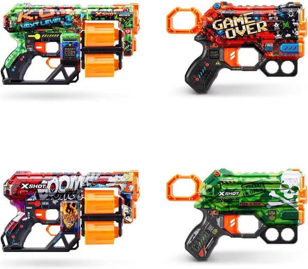 XSHOT 36554 X-Shot Skins Dread Menace (2 Pack) Foam Blasters (48 Darts), Mix Co