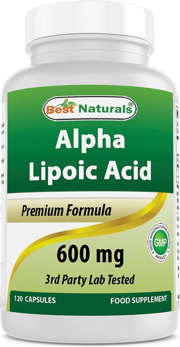 Best Naturals Alpha Lipoic Acid 600mg - 120 Antioxidant Capsules