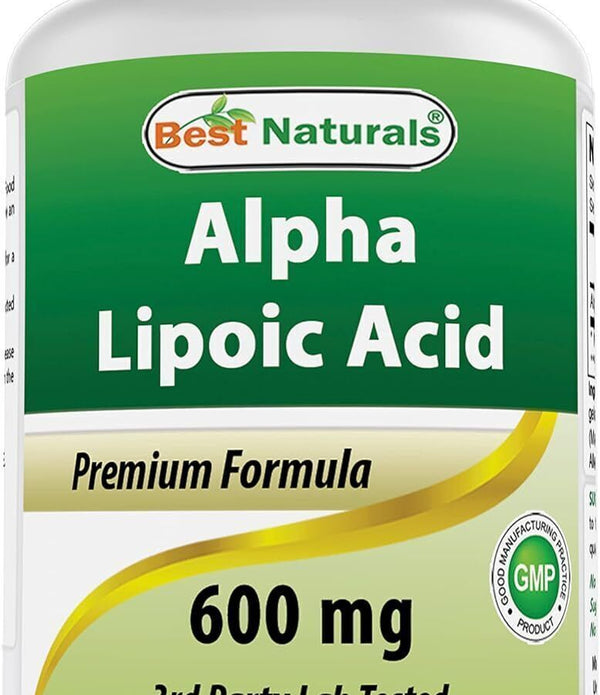 Best Naturals Alpha Lipoic Acid 600mg - 120 Antioxidant Capsules
