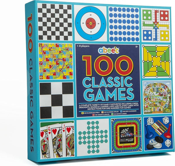 100 Classic Games Compendium | Collection of Classic Family Board Games