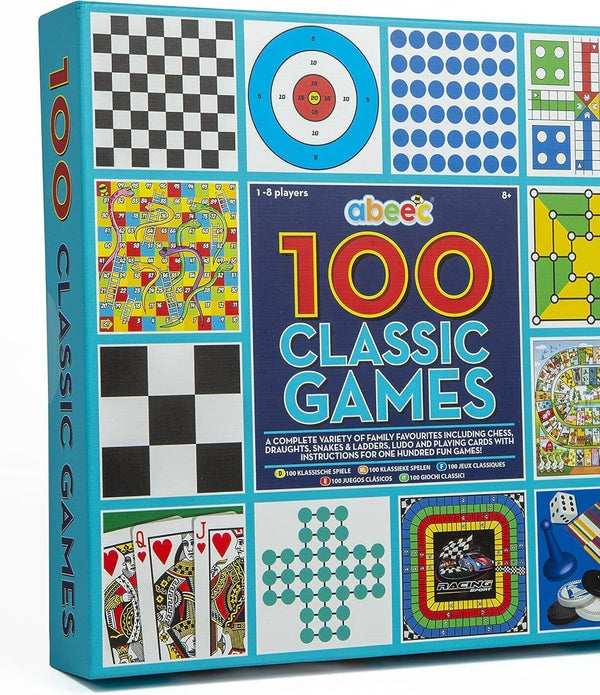 100 Classic Games Compendium | Collection of Classic Family Board Games