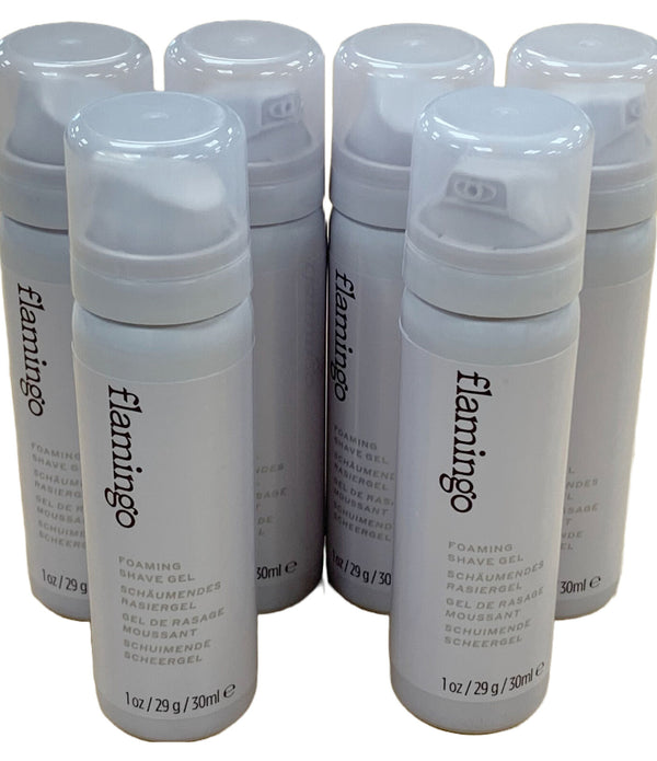 FLAMINGO  Foaming Shaving Gel with Aloe Vera - 6x 30ml Holiday Travel Size