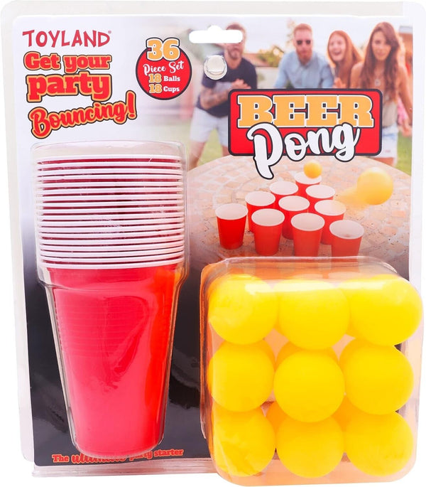 Toyland 36-Piece Beer Pong Set - Fun Party Game for Stag & Hen Parties