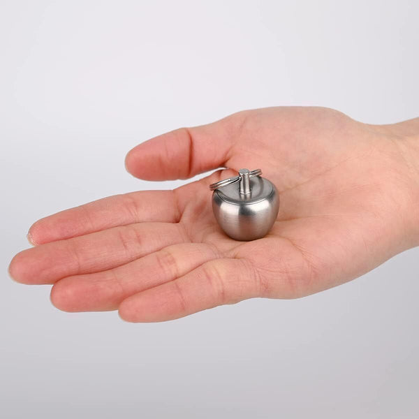 NHDT Stainless Steel Keychain Pill Holder - Apple Pendant Design (EDC)
