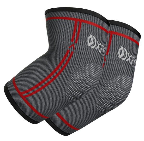 OXFIT Elbow Support Brace - Compression Arm Sleeve - Pain Relief (XL, Red, 2)