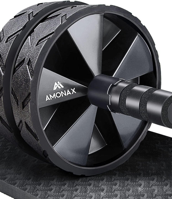 Amonax Convertible Ab Roller with Knee Mat for Core Strength Training