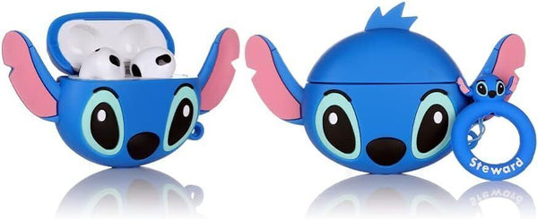 3-Pack Silicone AirPods 3 Cases 2022 - Minnie, Stitch, Mickey + Keychain