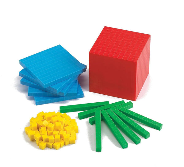 Base Ten Set 121 Pieces - Educational Math Learning Resource for Kids, Durable