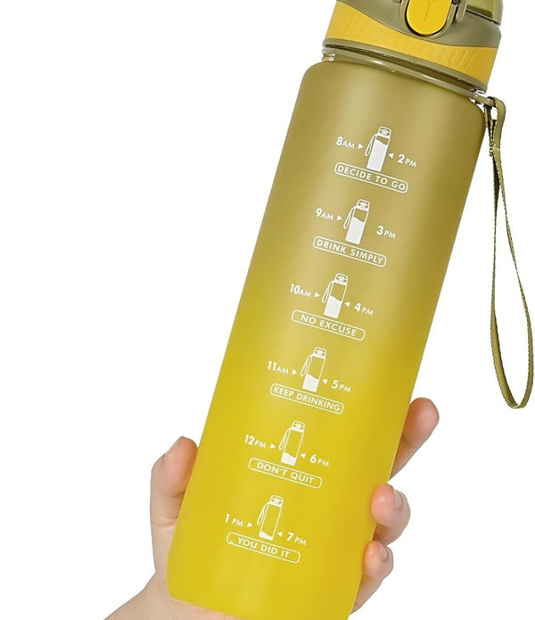 1L Boys Water Bottle with Straw � Leak-Proof, BPA-Free Sports Bottle (Yellow)