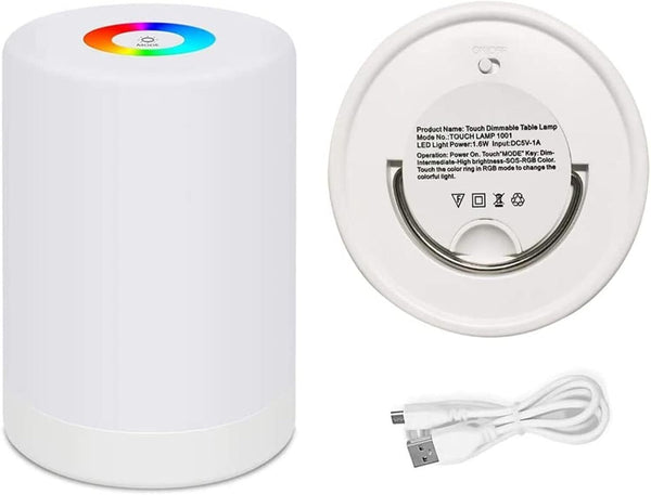FiDi Tek LED Night Light,Touch Control Chargeable Smart Bedside Table Lamp