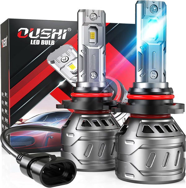 OUSHI 9005 HB3 LED Headlight Bulbs 14000LM 70W 6000K Xenon White Waterproof 2 PC