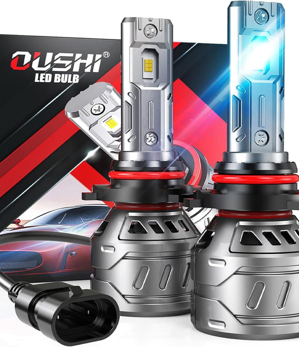 OUSHI 9005 HB3 LED Headlight Bulbs 14000LM 70W 6000K Xenon White Waterproof 2 PC