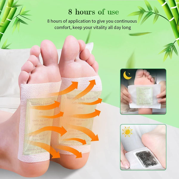 60pcs Natural Bamboo Vinegar Detox Foot Pads, Improves Sleep Quality