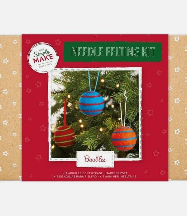 Simply Make Needle Felting Kit Baubles DIY Craft Kit for Beginners