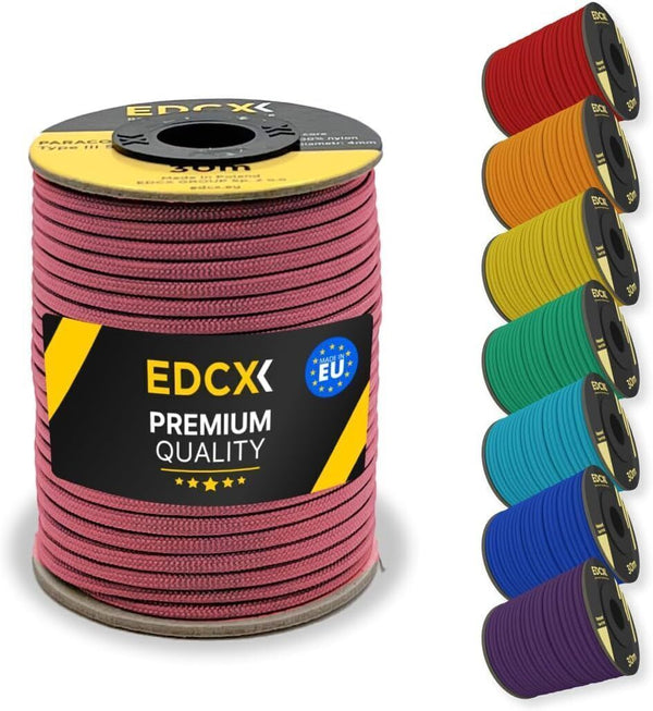 EdcX 4mm Nylon Paracord, 550 Type III Rope, Available in 30m, 50m, 100m & 300m