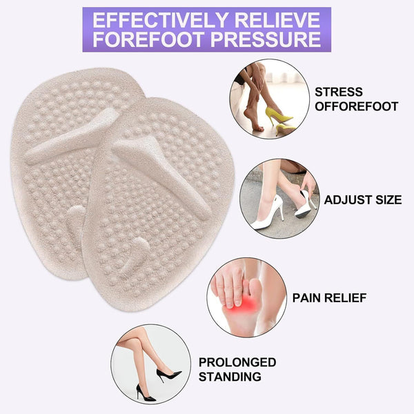 6 Pairs Ball of Foot Cushions, Gel Metatarsal Pads, Invisible Foot Pain Relief