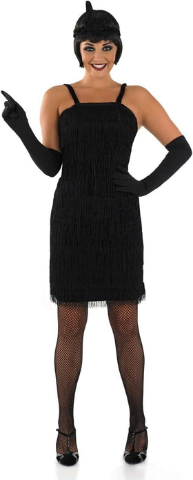 Womens Black Flapper Costume Adult 20s Halloween Dresses For Women Size XXL