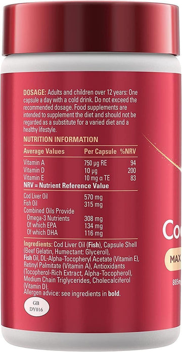 Seven Seas Cod Liver Oil Maximum Strength - 60 Capsules