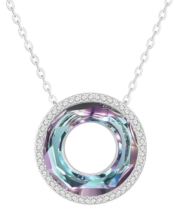 Eternal Love Circle - Crystal Pendant Sterling Silver Necklace - Louisa Secret