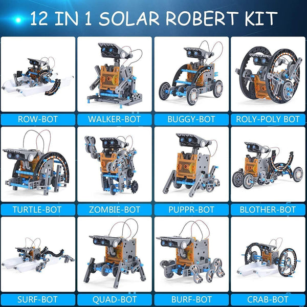 12-in-1 Solar Robot STEM Kit for Kids Ages 8-14, Engineering DIY Toys