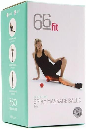 2 x  Spiky Massage Ball Deep Tissue Release Hand Finger Exercise - Red, 8cm