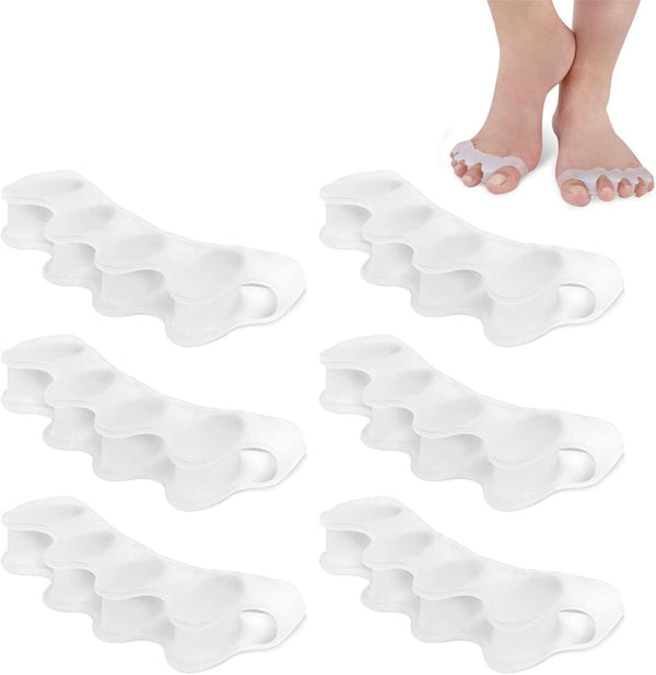 3 Pairs Silicone Toe Separators & Stretchers for Bunions Hallux Valgus - Clear