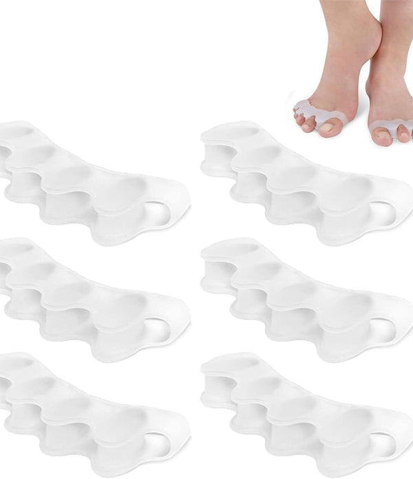 3 Pairs Silicone Toe Separators & Stretchers for Bunions Hallux Valgus - Clear