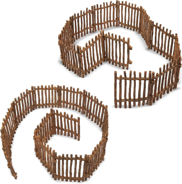 EYSCOTA 12PCS Farm Fence Toy Corral Set for Barn, Paddock Animals Kids
