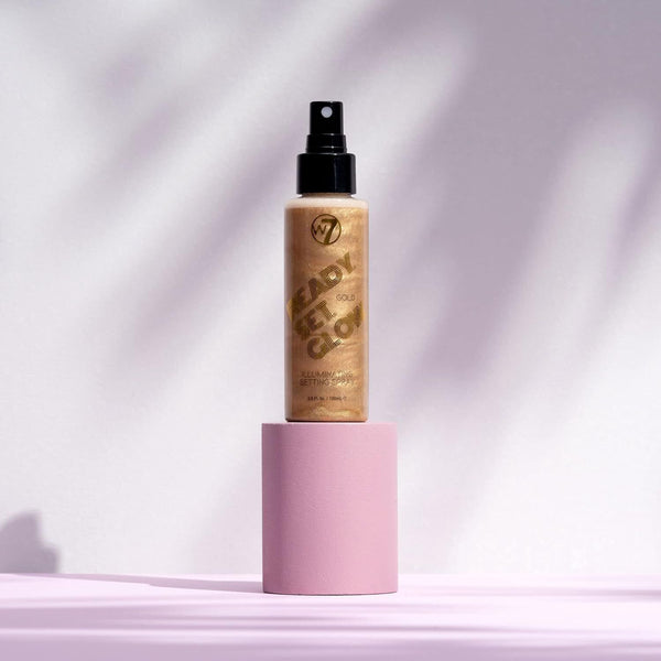 W7 Ready Set Glow Illuminating Setting Spray GOLD Makeup Finisher