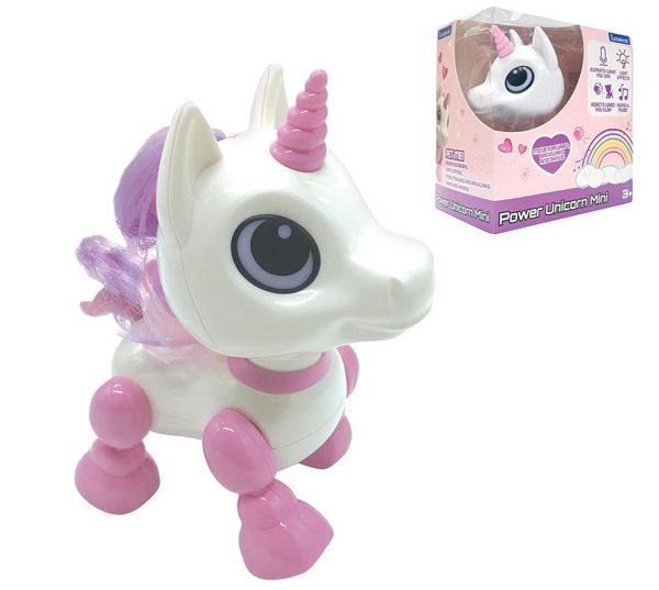 Power Unicorn Mini Robot Toy | Lights, Sounds, Voice Control Clap Command Fun