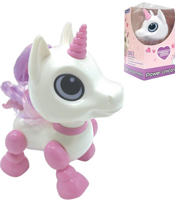 Power Unicorn Mini Robot Toy | Lights, Sounds, Voice Control Clap Command Fun