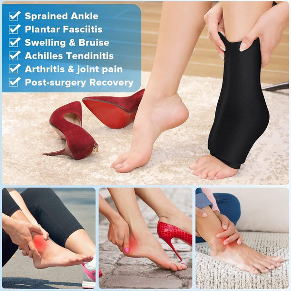 Reusable Ankle Foot Ice Pack Wrap - Cold/Hot Therapy for Injuries