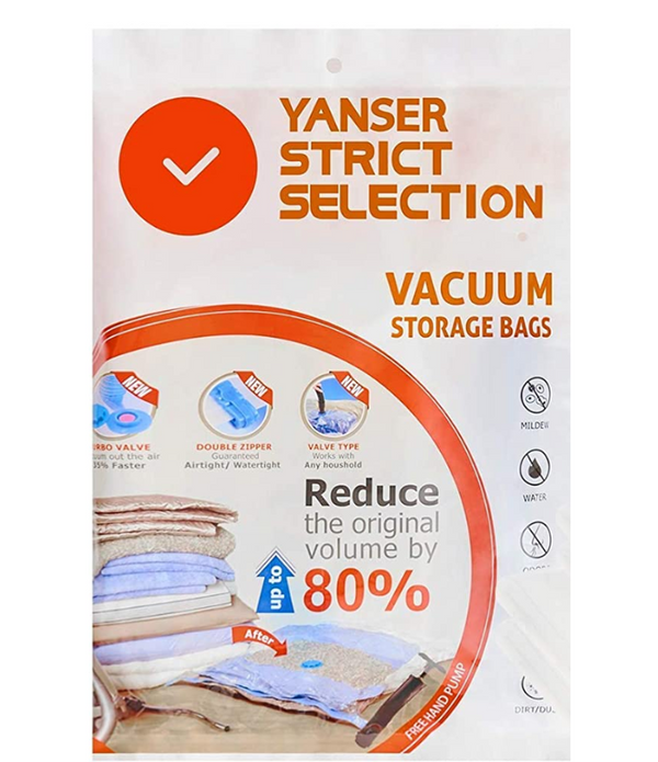 YANSER Vacuum Storage Bags x 6 or Clothes - Durable Waterproof 50 x 70cm