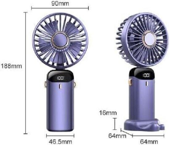 Aromatherapy USB Mini Rechargeable Fan – Purple