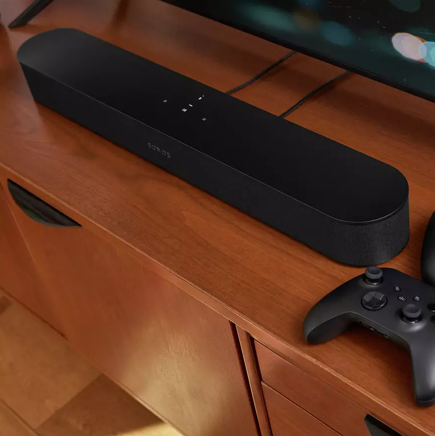 Sonos Beam (Gen 2) Compact Sound Bar with Dolby Atmos, Google Assistant - Black