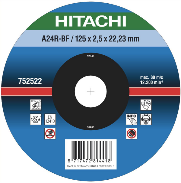 Hitachi Metal Cutting Disk Dia-230mm Depressed Centre Abrasive Disc 