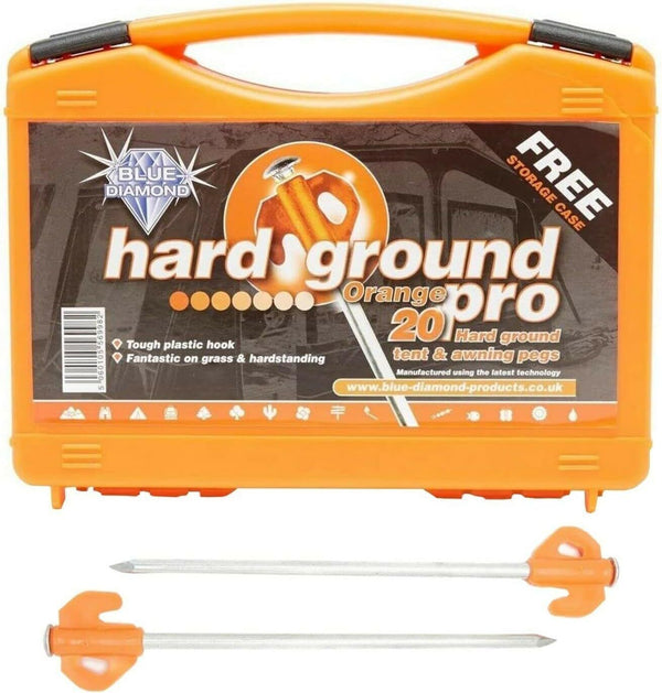 Blue Diamond Hard Ground Pegs Pro x20 - Orange