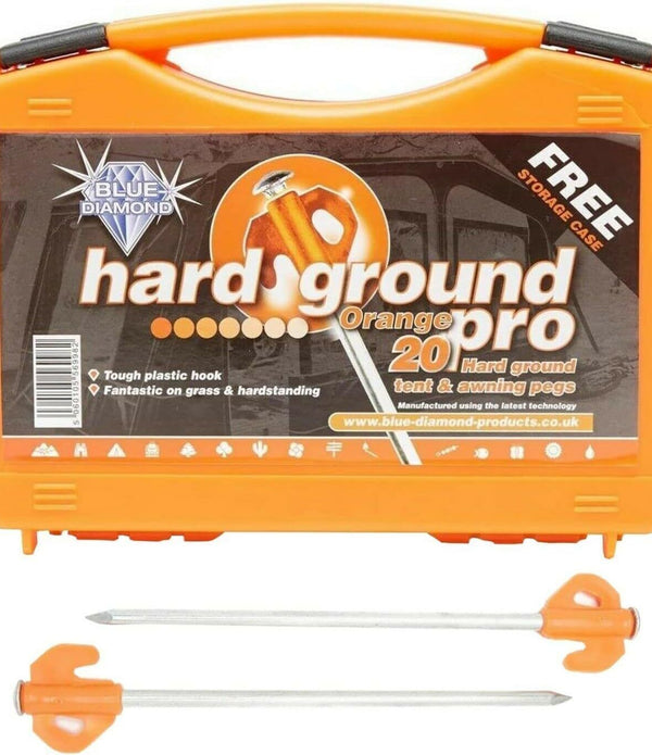 Blue Diamond Hard Ground Pegs Pro x20 - Orange