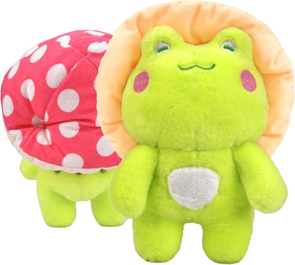 25cm Mushroom Frog Plush Toy with Hat - Cute Stuffed Cuddly Gift for Kids