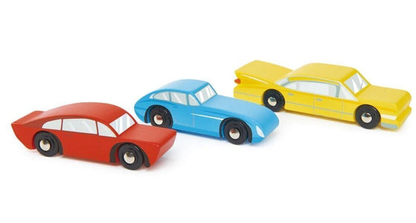 Tender Leaf Toys Retro Cars - Set of 3 Vintage Solid Wood Vehicles