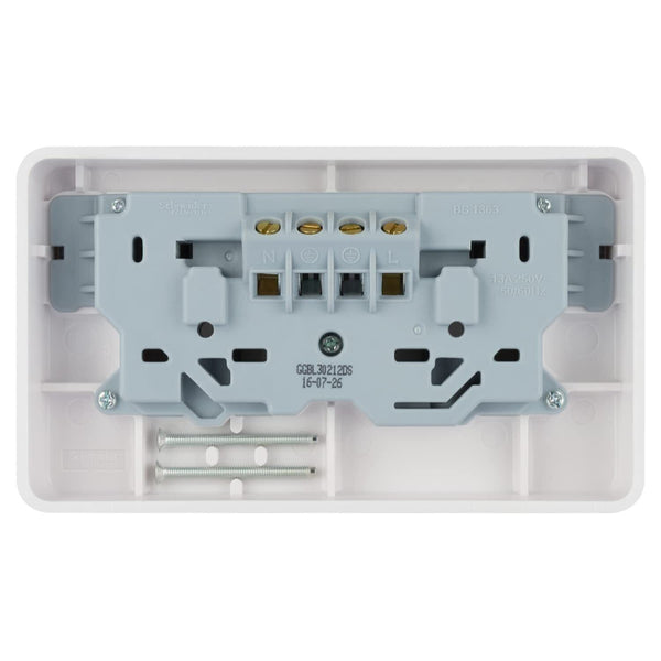 Schneider Electric Switched Single to Double Socket Converter 13A White 2 Pack