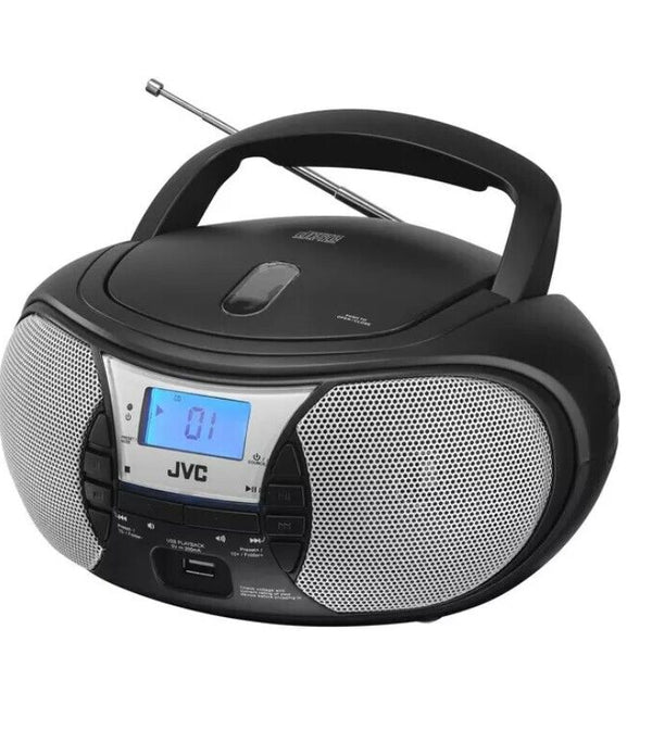 JVC RD-D222B FM Boombox Radio - Black & Silver - NO CD FUNCTION