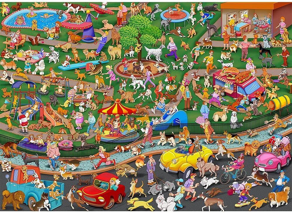 Hua Dada 1000 Piece Jigsaw Puzzle - The Dog Party
