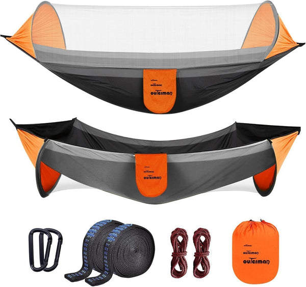 Outerman Camping Hammock w/ Mosquito Net - Lightweight, Portable